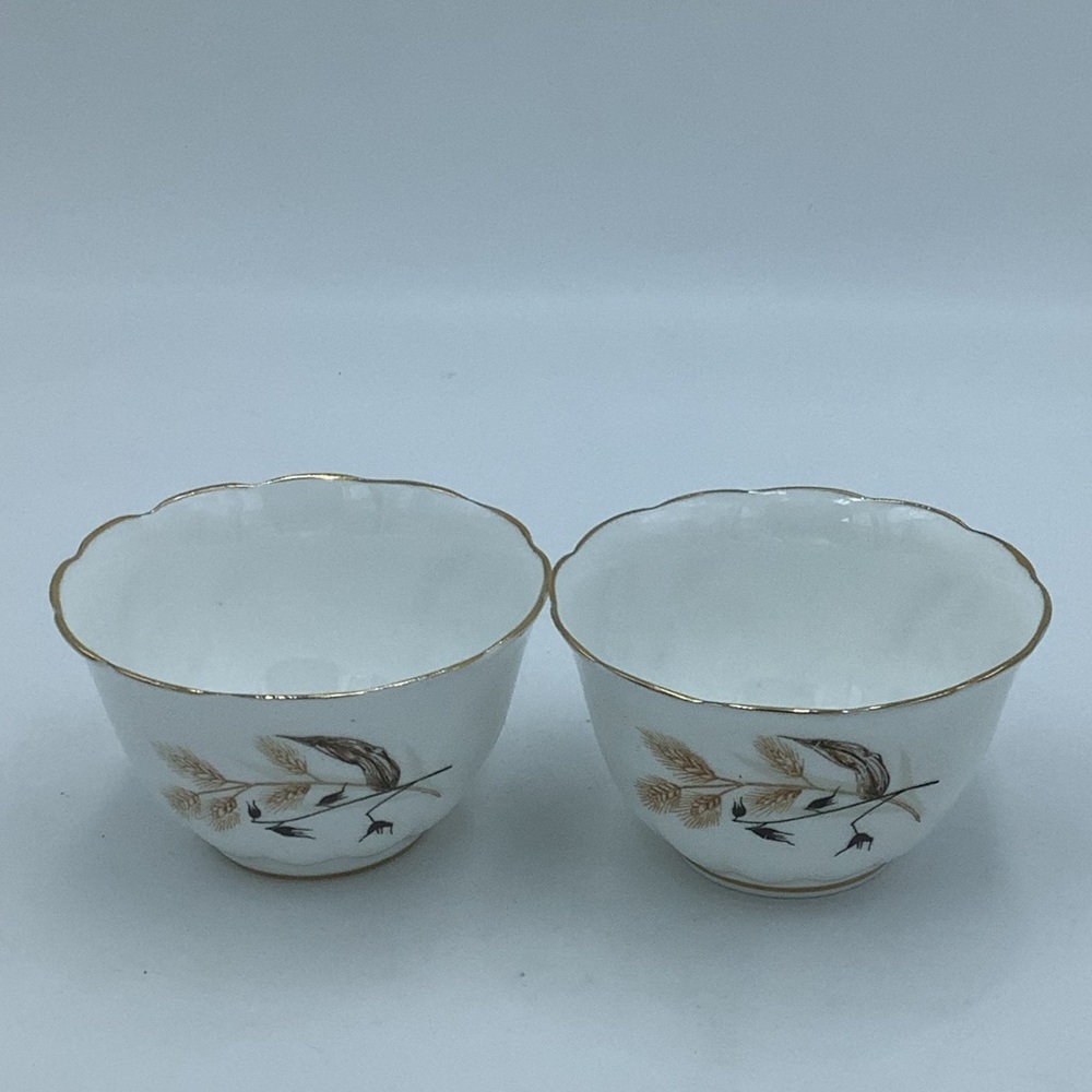 Two Colclough English Bone China  Small Bowls with Wheat Design